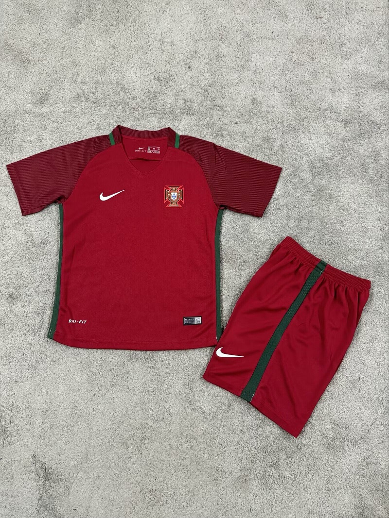 Kids-Portugal 2016 Home Soccer Jersey